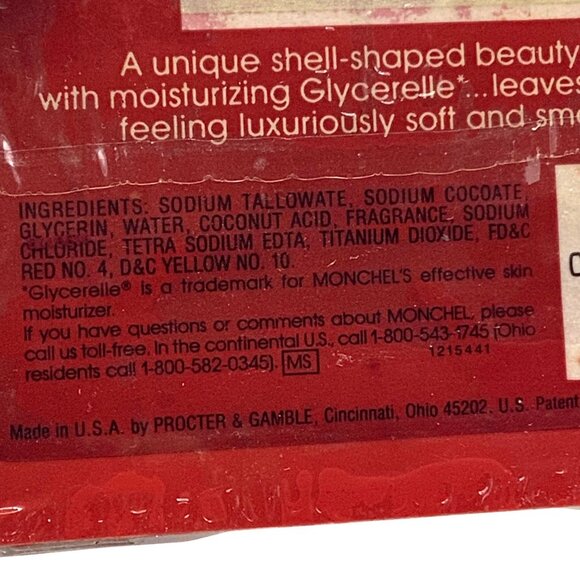 Vtg Monchel Scented Shell-Shaped Beauty Bar Moisturizing Glycerelle 3.5 Oz NOS - Picture 6 of 6